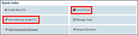 Clone DTLs - Quick Links