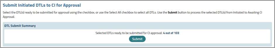 DTL Submit Summary